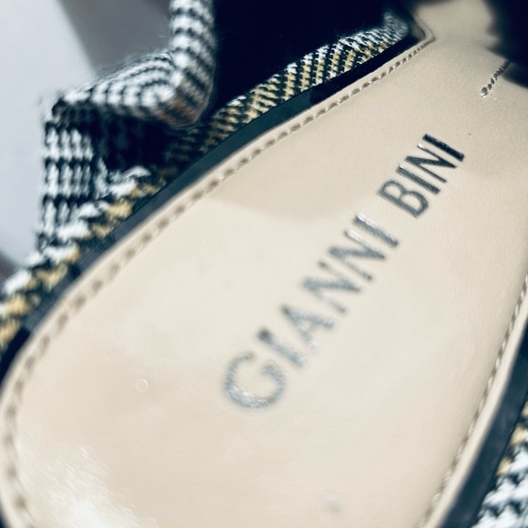 GIANNI BINI Spiked Heeled Stilettos - Houndstooth Mules 7M New! - Picture 10 of 13